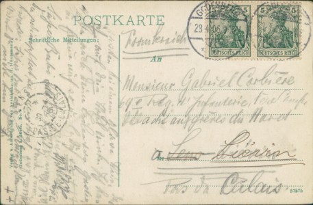 Adressseite der Ansichtskarte Bad Godesberg, Partie aus dem Kurpark