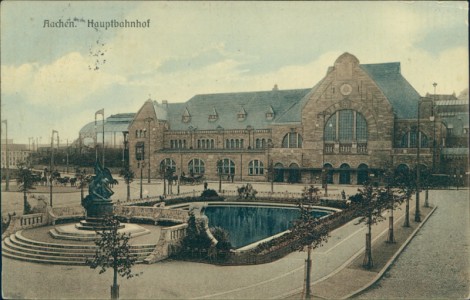 Alte Ansichtskarte Aachen, Hauptbahnhof