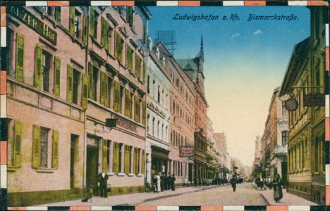 Alte Ansichtskarte Ludwigshafen am Rhein, Bismarckstraße