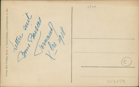 Adressseite der Ansichtskarte Ludwigshafen am Rhein, Hafen