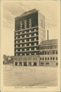 Alte Ansichtskarte Dortmund, Hoch-Haus am Südbahnhof