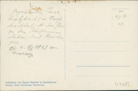 Adressseite der Ansichtskarte Mettlach-Saarhölzbach, Panorama