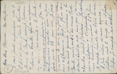 Adressseite der Ansichtskarte Ludwigshafen am Rhein, Bismarckstraße