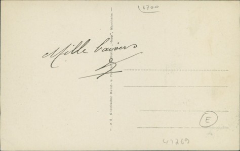 Adressseite der Ansichtskarte Ludwigshafen am Rhein, Ludwigsstraße