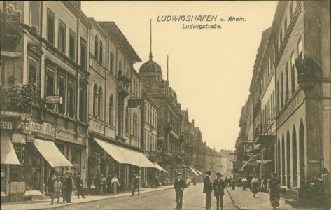 Alte Ansichtskarte Ludwigshafen am Rhein, Ludwigsstraße