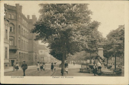 Alte Ansichtskarte Dortmund, Ostwall mit Museum