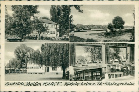 Alte Ansichtskarte Ludwigshafen am Rhein-Rheingönheim, Gaststätte "Weißes Häus'l", Inh. Kuni Baert