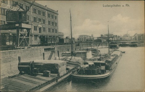 Alte Ansichtskarte Ludwigshafen am Rhein, Hafen