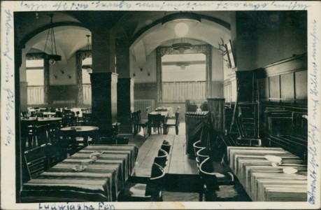 Alte Ansichtskarte Ludwigshafen am Rhein, Großgaststätte "Bayr. Hiesl", Bismarckstr. 106