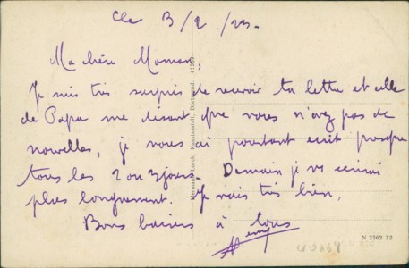 Adressseite der Ansichtskarte Dortmund, Ostwall mit Museum