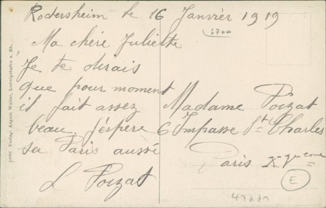 Adressseite der Ansichtskarte Ludwigshafen am Rhein, Jubiläums-Platz