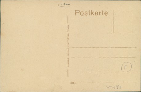 Adressseite der Ansichtskarte Ludwigshafen am Rhein, Am Brückenaufgang