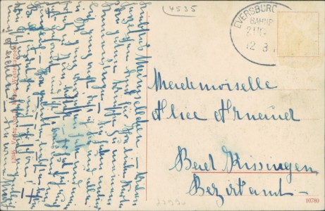 Adressseite der Ansichtskarte Westerkappeln, Haus Cappeln