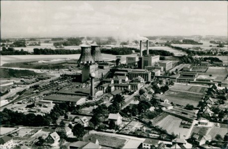 Alte Ansichtskarte Ibbenbüren, Preuß. Bergwerks- u. Hütten-AG, Luftbild