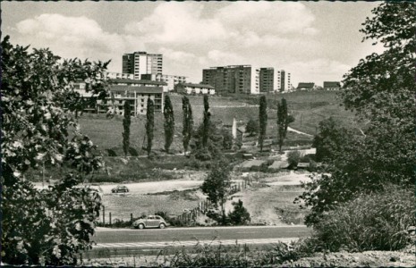 Alte Ansichtskarte Hattingen-Welper, Teilansicht, VW-Käfer