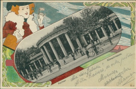 Alte Ansichtskarte Aachen, Elisenbrunnen, Jugendstil