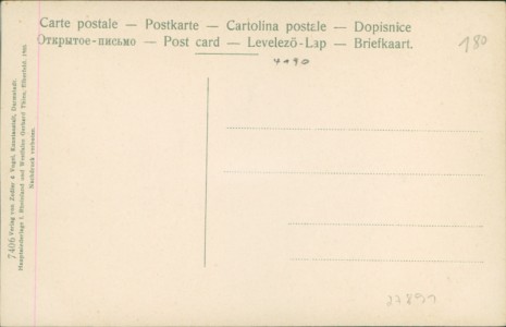 Adressseite der Ansichtskarte Kleve, Hafen