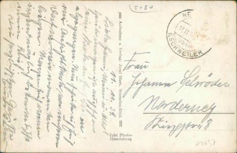 Adressseite der Ansichtskarte Eschweiler-St. Jöris, Straßenpartie