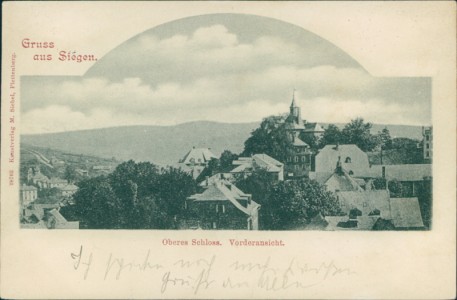 Alte Ansichtskarte Siegen, Oberes Schloss, Vorderansicht