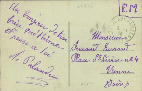 Adressseite der Ansichtskarte Diez, Altestadtstrasse