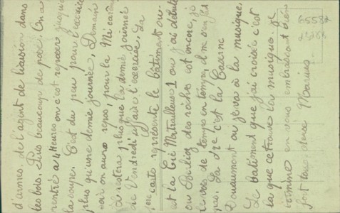 Adressseite der Ansichtskarte Diez, Caserne Douaumont