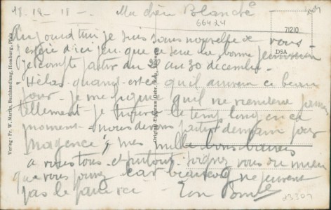 Adressseite der Ansichtskarte Homburg, Teilansicht