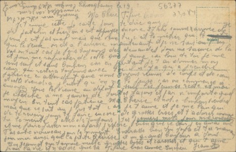 Adressseite der Ansichtskarte Schweighausen, Gesamtansicht, Erholungsheim (GROßER KNICK RECHTS VON OBEN NACH UNTEN)