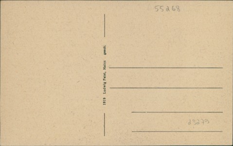 Adressseite der Ansichtskarte Nieder-Olm, Totalansicht, Kathol. Kirche, Grossherzogl. Amtsgericht