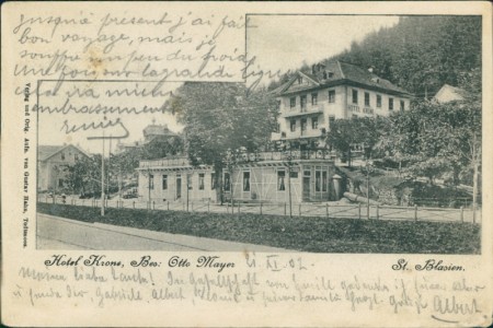 Alte Ansichtskarte St. Blasien, Hotel Krone, Bes. Otto Mayer
