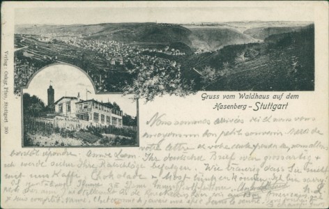 Alte Ansichtskarte Stuttgart, Waldhaus auf dem Hasenberg