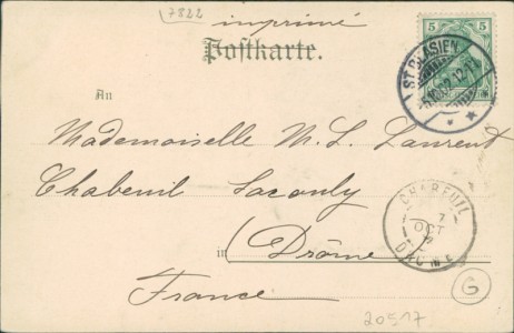 Adressseite der Ansichtskarte St. Blasien, Schwarzwaldhaus