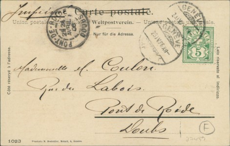 Adressseite der Ansichtskarte Fribourg / Freiburg, Costume Fribourgeois