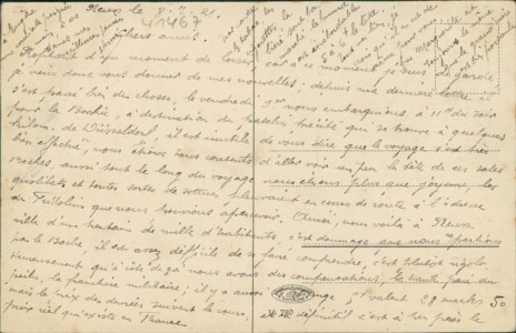 Adressseite der Ansichtskarte Neuss, Neustrasse