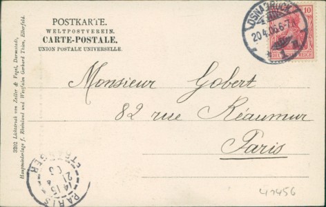 Adressseite der Ansichtskarte Osnabrück, Partie an der Herz Jesu-Kirche