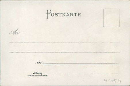 Adressseite der Ansichtskarte Osnabrück, Total-Ansicht, Rathaus