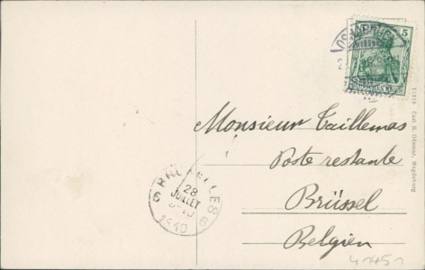 Adressseite der Ansichtskarte Osnabrück, Alte Häuser in der Bierstrasse