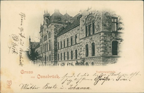 Alte Ansichtskarte Osnabrück, Regierungsgebäude