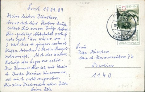 Adressseite der Ansichtskarte Bielefeld-Eckardtsheim, Haus Rehoboth