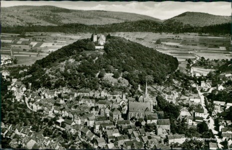 Alte Ansichtskarte Biedenkopf, Orig. Fliegeraufnahme