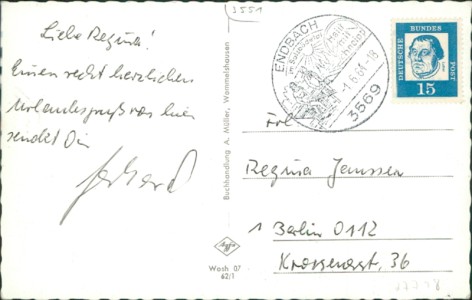 Adressseite der Ansichtskarte Bad Endbach-Wommelshausen, Teilansicht