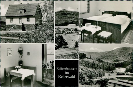 Alte Ansichtskarte Haina (Kloster)-Battenhausen, Pension Weber (Landpost Battenhausen über Bad Wildungen)