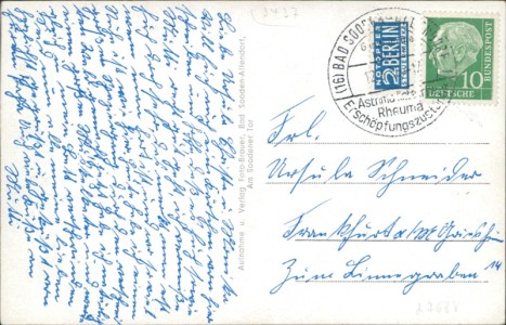 Adressseite der Ansichtskarte Bad Sooden-Allendorf, Kur-Pension "Haus Schmidt"