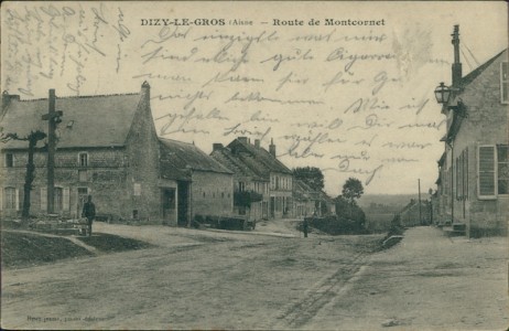 Alte Ansichtskarte Dizy-le-Gros, Route de Montcornet