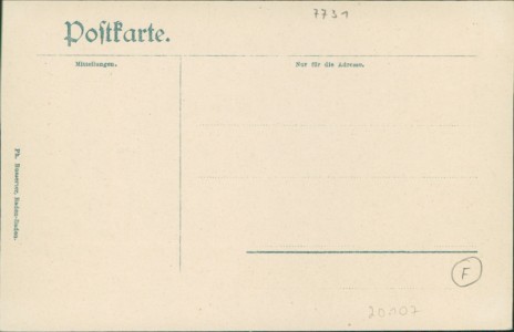 Adressseite der Ansichtskarte Kirnach, Blick auf Bahnhof Kirnach und Hotel Kirnach